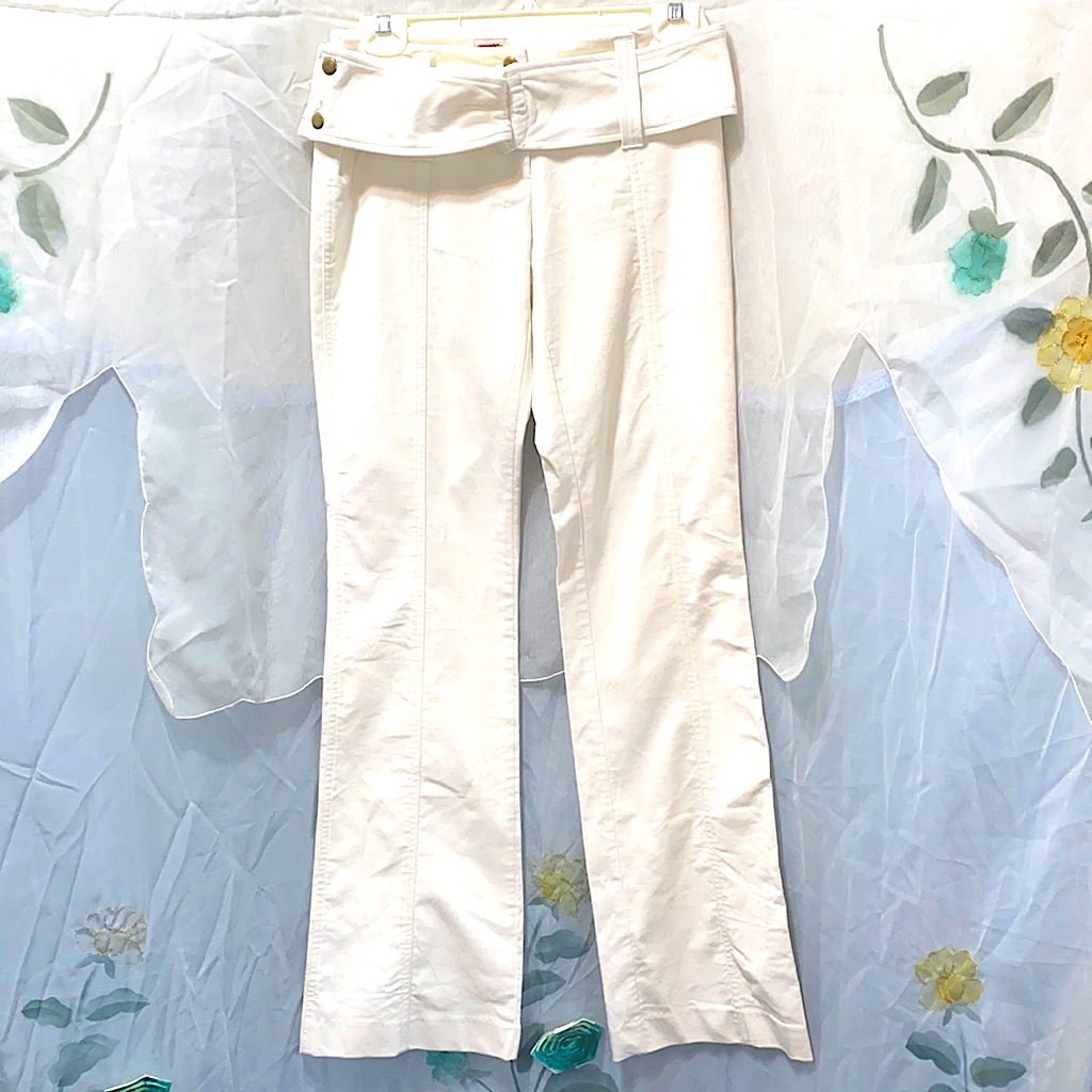 Owt Cache Velvet White/Crm Cotton/Spndx Pants Sz 0